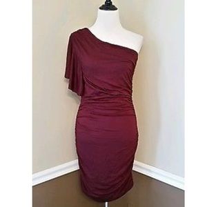 Beautiful NEW wine colored 1 shoulder dress!